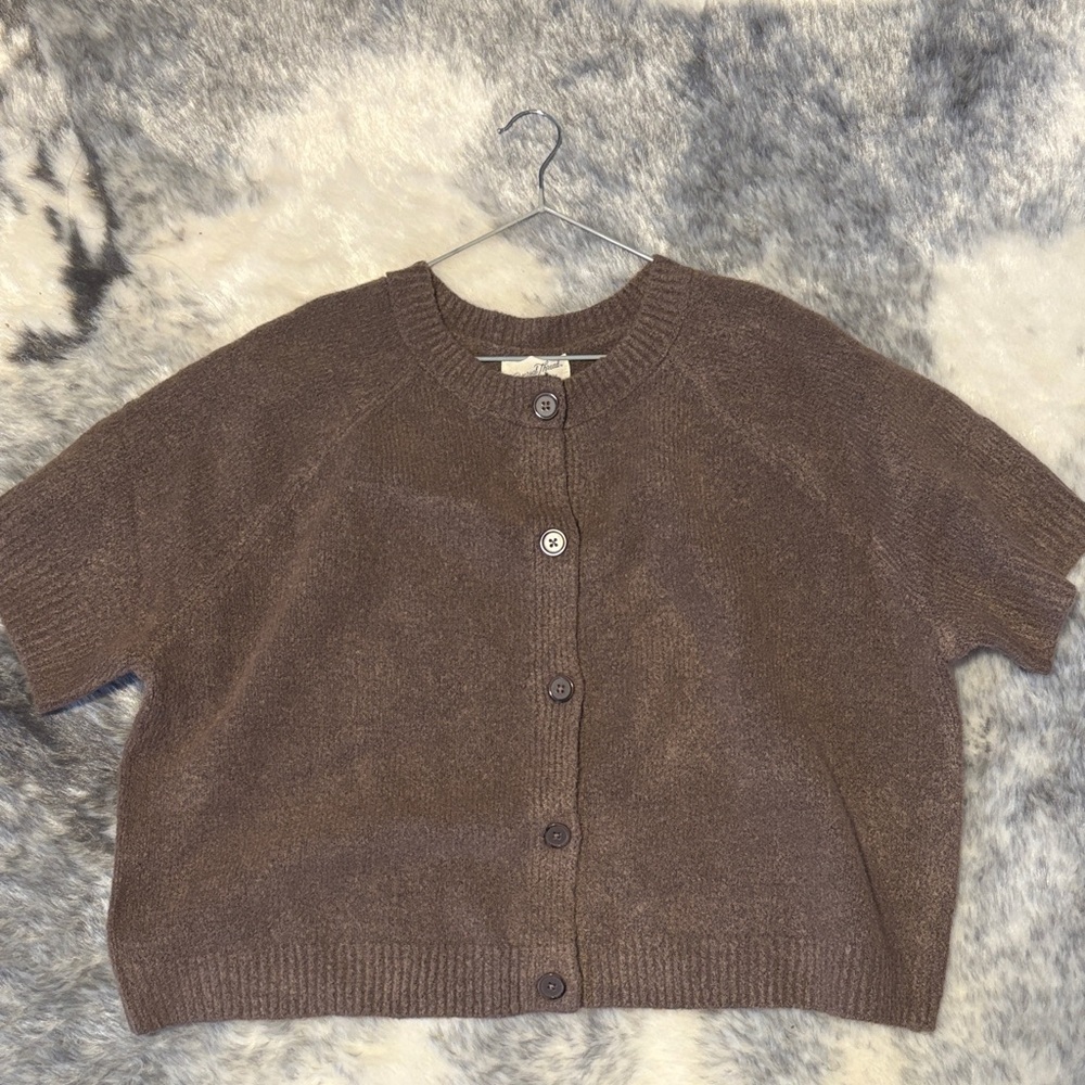 Brown Button-Up Cardigan